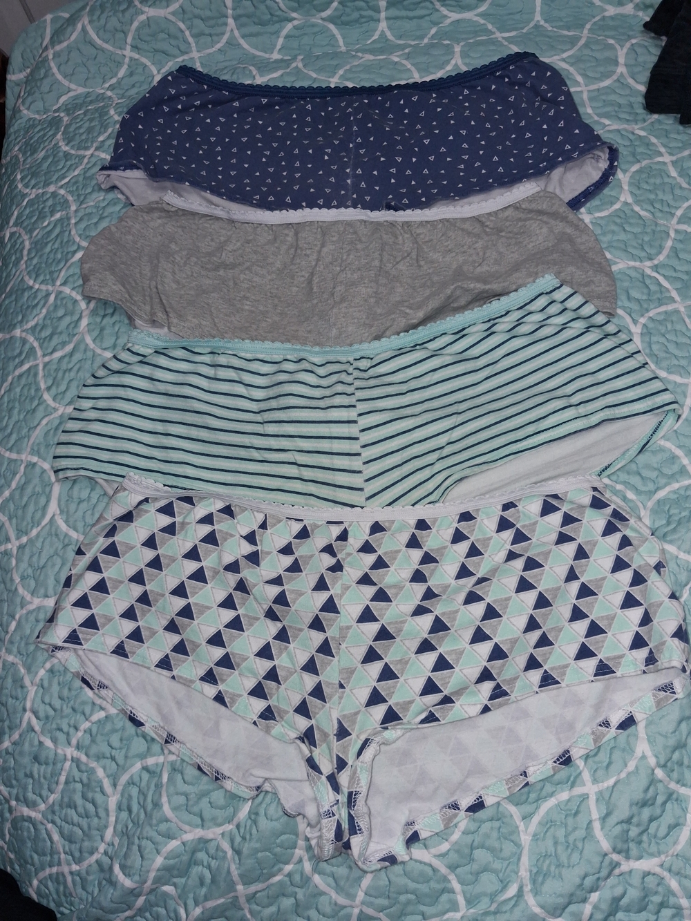 Women's Cotton Cheeky Panties - Navy, Gray, Mint, Geo Print